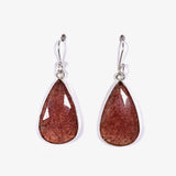 Strawberry Quartz faceted teardrop earrings KEGJ1389 - Nature's Magick