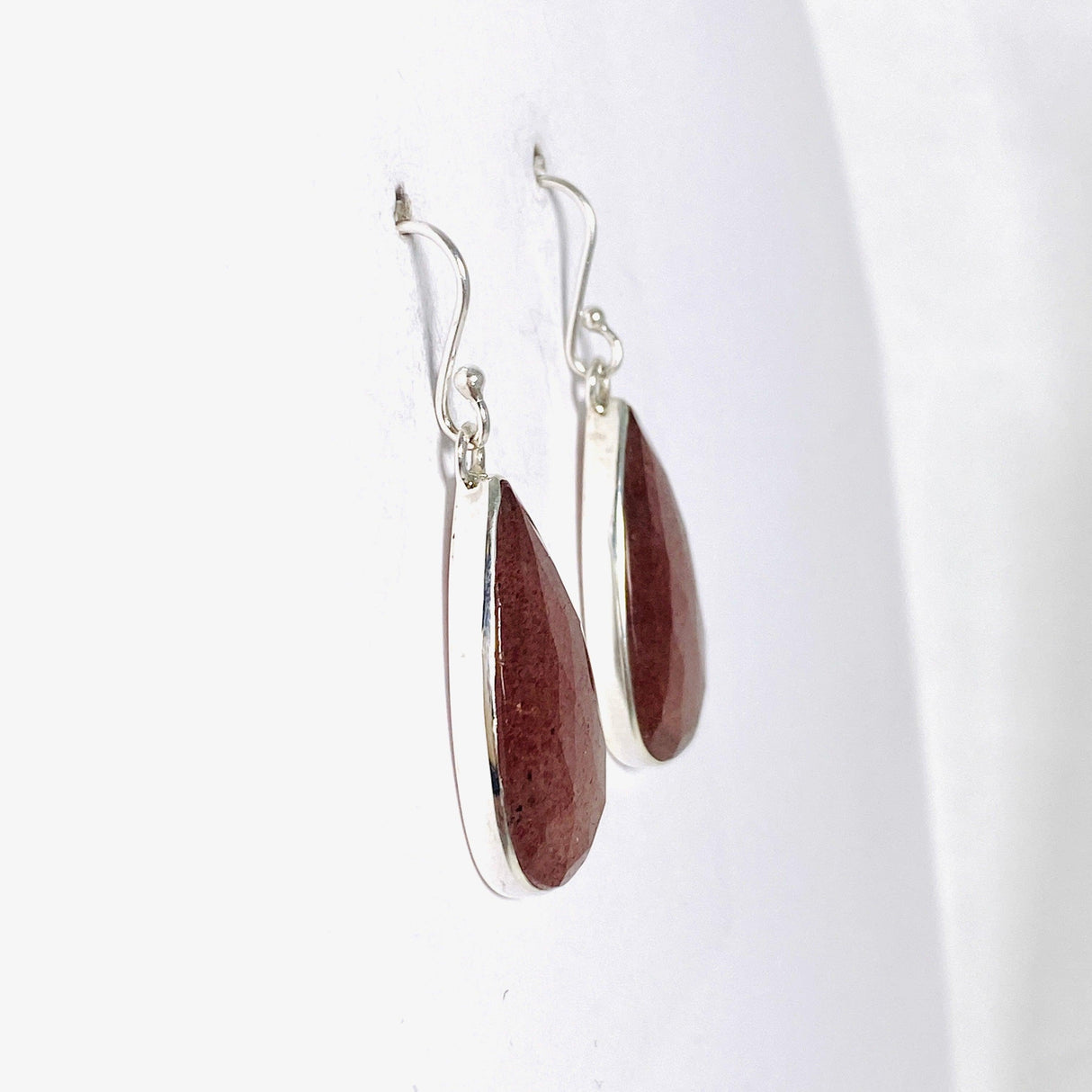 Strawberry Quartz faceted teardrop earrings KEGJ1389 - Nature's Magick