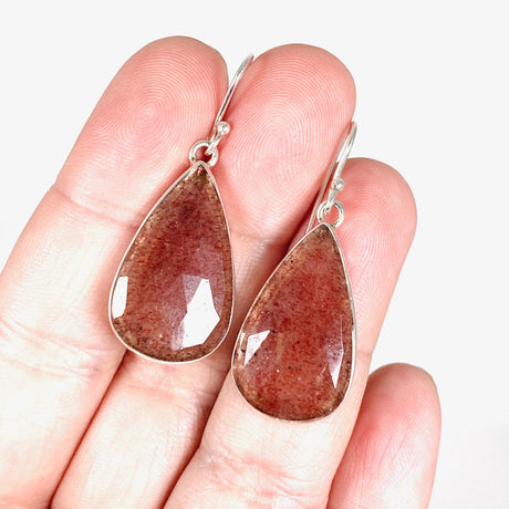 Strawberry Quartz faceted teardrop earrings KEGJ1389 - Nature's Magick