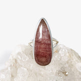 Strawberry Quartz faceted teardrop ring s.8 KRGJ3009 - Nature's Magick