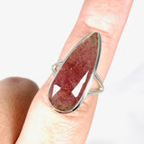 Strawberry Quartz faceted teardrop ring s.8 KRGJ3009 - Nature's Magick