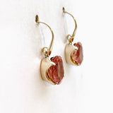 Strawberry Quartz Oval Faceted Earrings PEGJ262