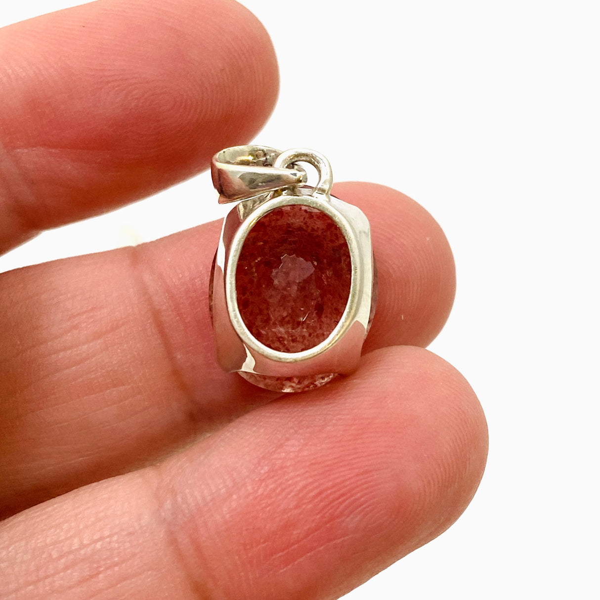 Strawberry Quartz Oval Faceted Pendant PPGJ948