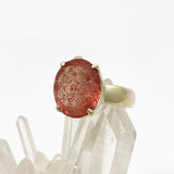 Strawberry Quartz Oval Faceted Ring Size 7.5 PRGJ761