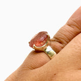 Strawberry Quartz Oval Faceted Ring Size 7.5 PRGJ761