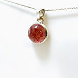 Strawberry Quartz Round Cabochon Pendant PPGJ947