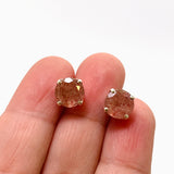 Strawberry Quartz Round Faceted Stud Earrings 9mm PSE033