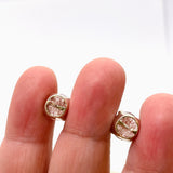 Strawberry Quartz Round Faceted Stud Earrings 9mm PSE033