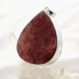 Strawberry Quartz Teardrop Cabochon Pendant in a Hammered Setting KPGJ4802