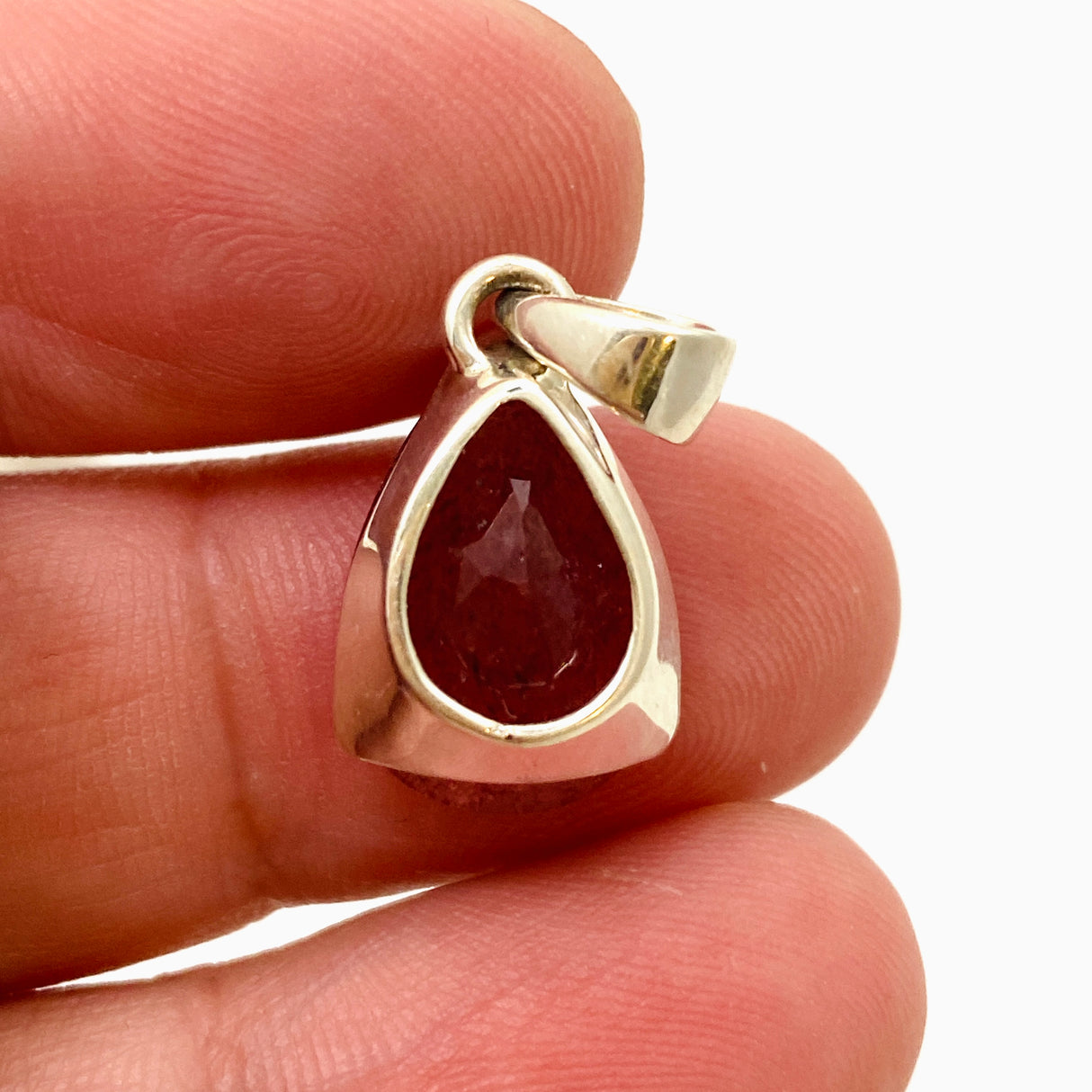 Strawberry Quartz Teardrop Faceted Pendant PPGJ953