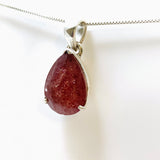 Strawberry Quartz Teardrop Faceted Pendant PPGJ953