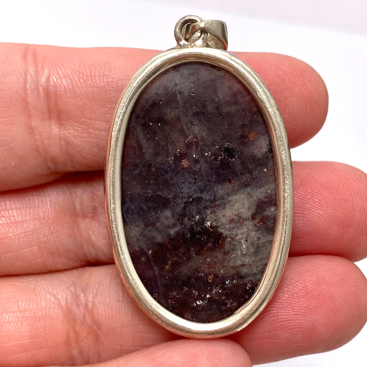 Sunstone in Iolite oval pendant KPGJ2912