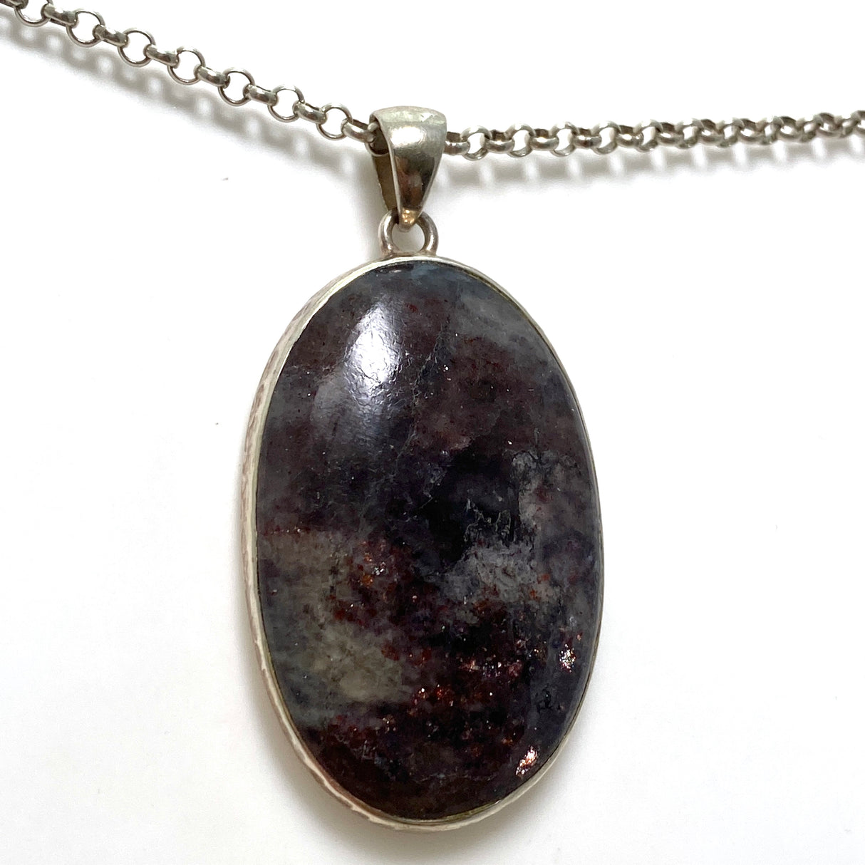 Sunstone in Iolite oval pendant KPGJ2912