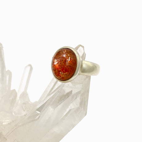 Sunstone Oval Cabochon Ring Size 4.5 PRGJ756