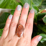 Sunstone Oval Cabochon Ring Size 9 KRGJ3331