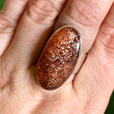 Sunstone Oval Cabochon Ring Size 9 KRGJ3331