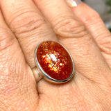 Sunstone Oval Cabochon Ring Size 9 PRGJ754