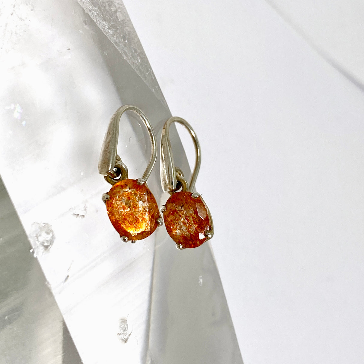 Sunstone Oval Faceted Earrings PEGJ337