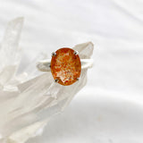 Sunstone Oval Faceted Ring Size 6.5 PRGJ560