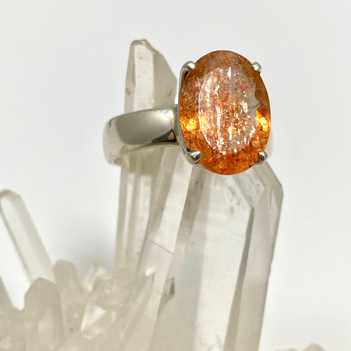 Sunstone Oval Faceted Ring Size 9 PRGJ566