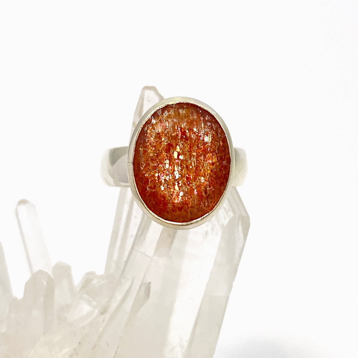 Sunstone Oval Faceted Ring Size 9 PRGJ758