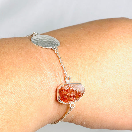 Sunstone Raw Bracelet with Silver Detailing LBGJ-04 - Nature's Magick