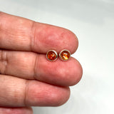 Sunstone Round Cabochon Bezel Set Stud Earrings 4.5mm PSE029