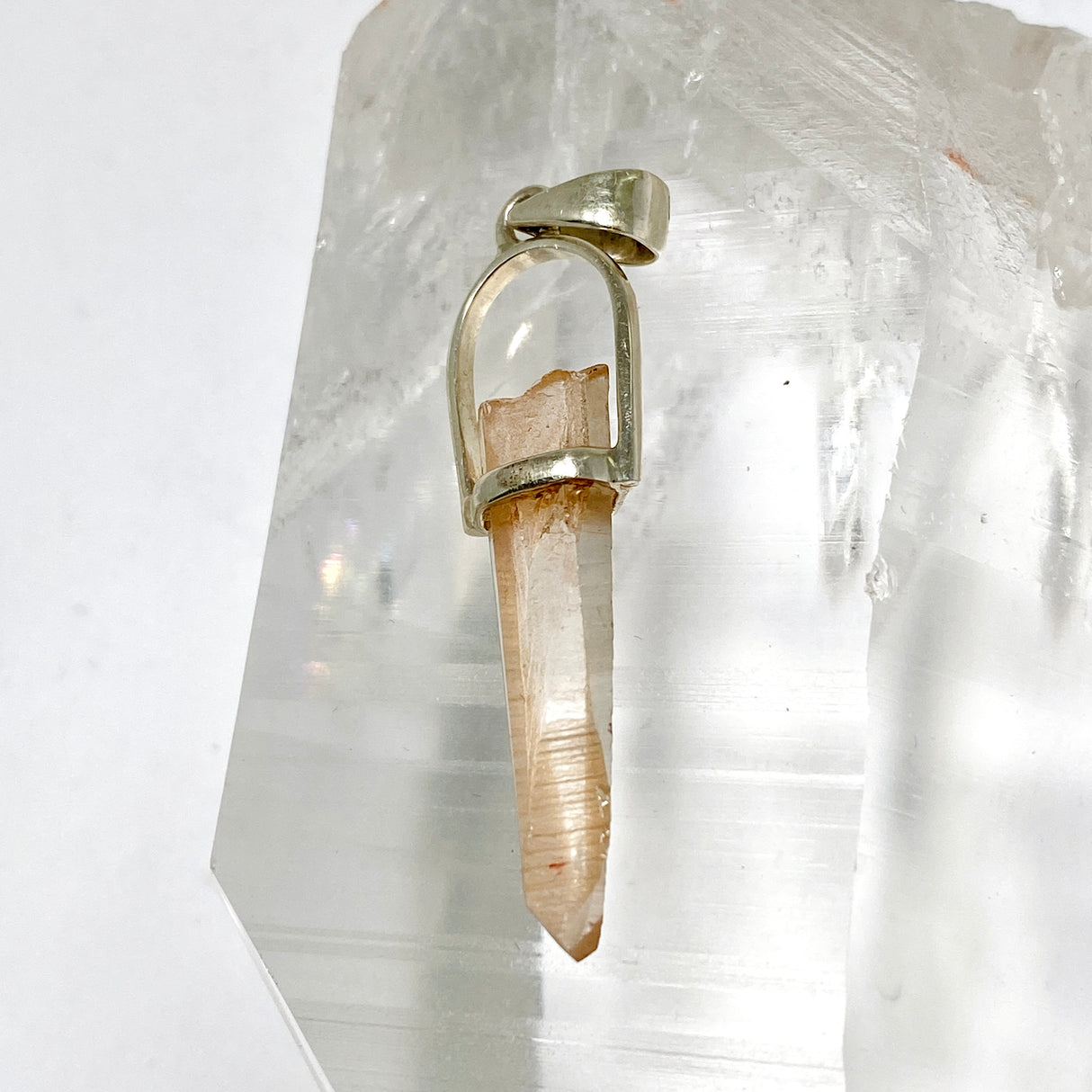 Tangerine Lemurian Quartz Raw Crystal Pendant  PPGJ1271