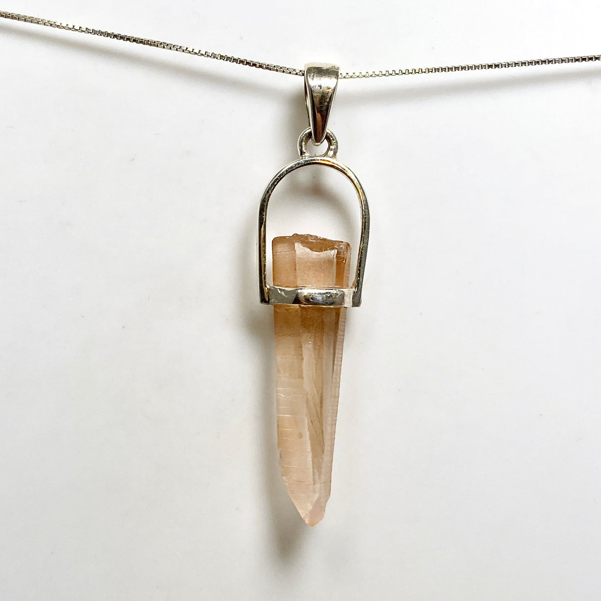 Tangerine Lemurian Quartz Raw Crystal Pendant  PPGJ1271