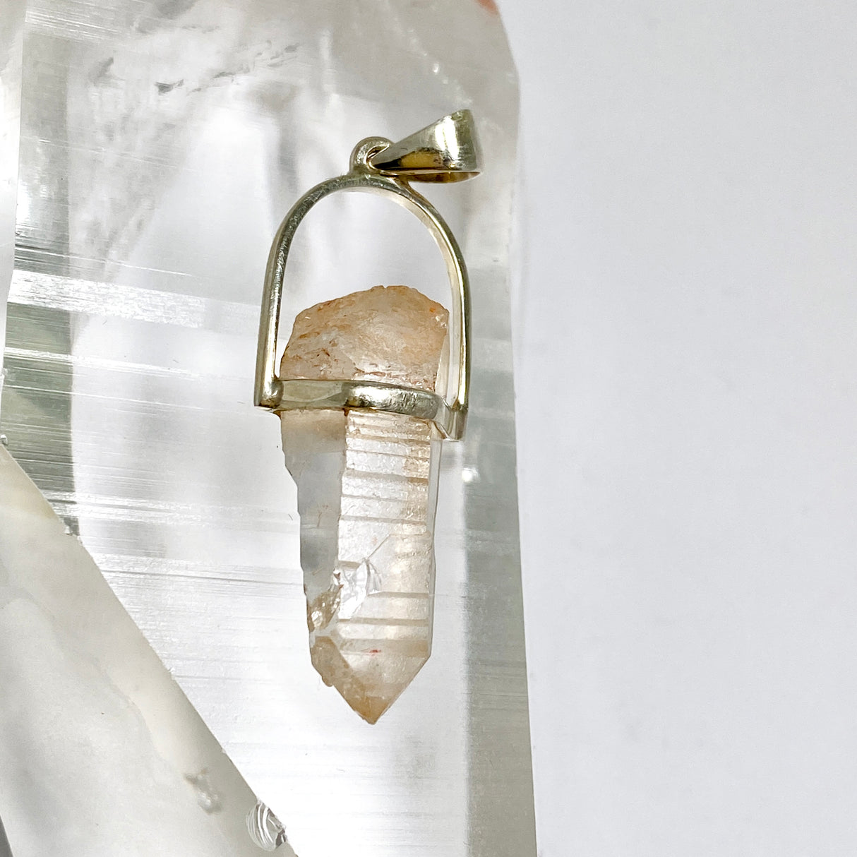 Tangerine Lemurian Quartz Raw Crystal Pendant  PPGJ1272