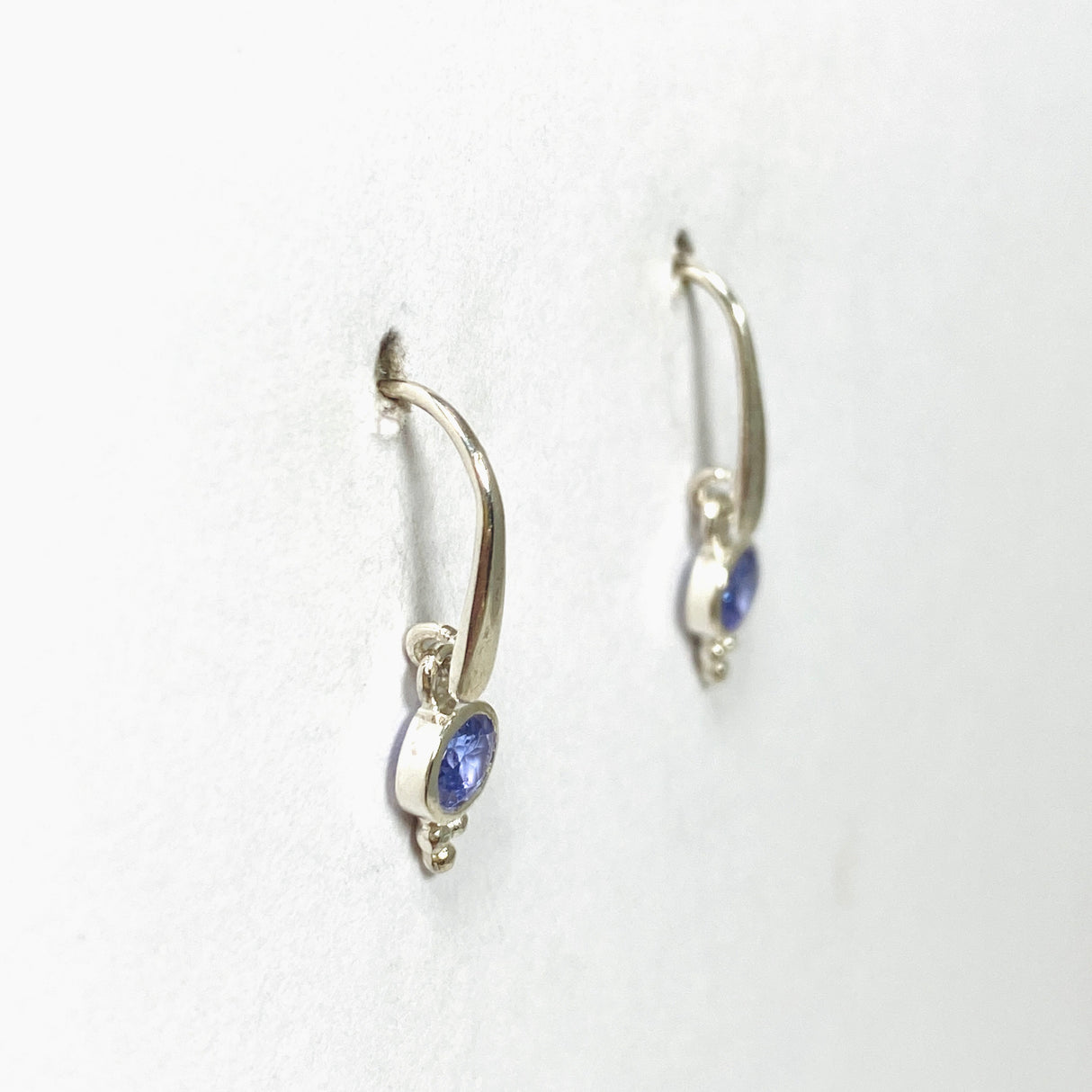 Tanzanite Oval Cabochon Earrings in a decorative settings PEGJ183