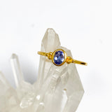 Tanzanite Oval Faceted 2.5 micron Gold Plated Ring Size 7 PRGJ991