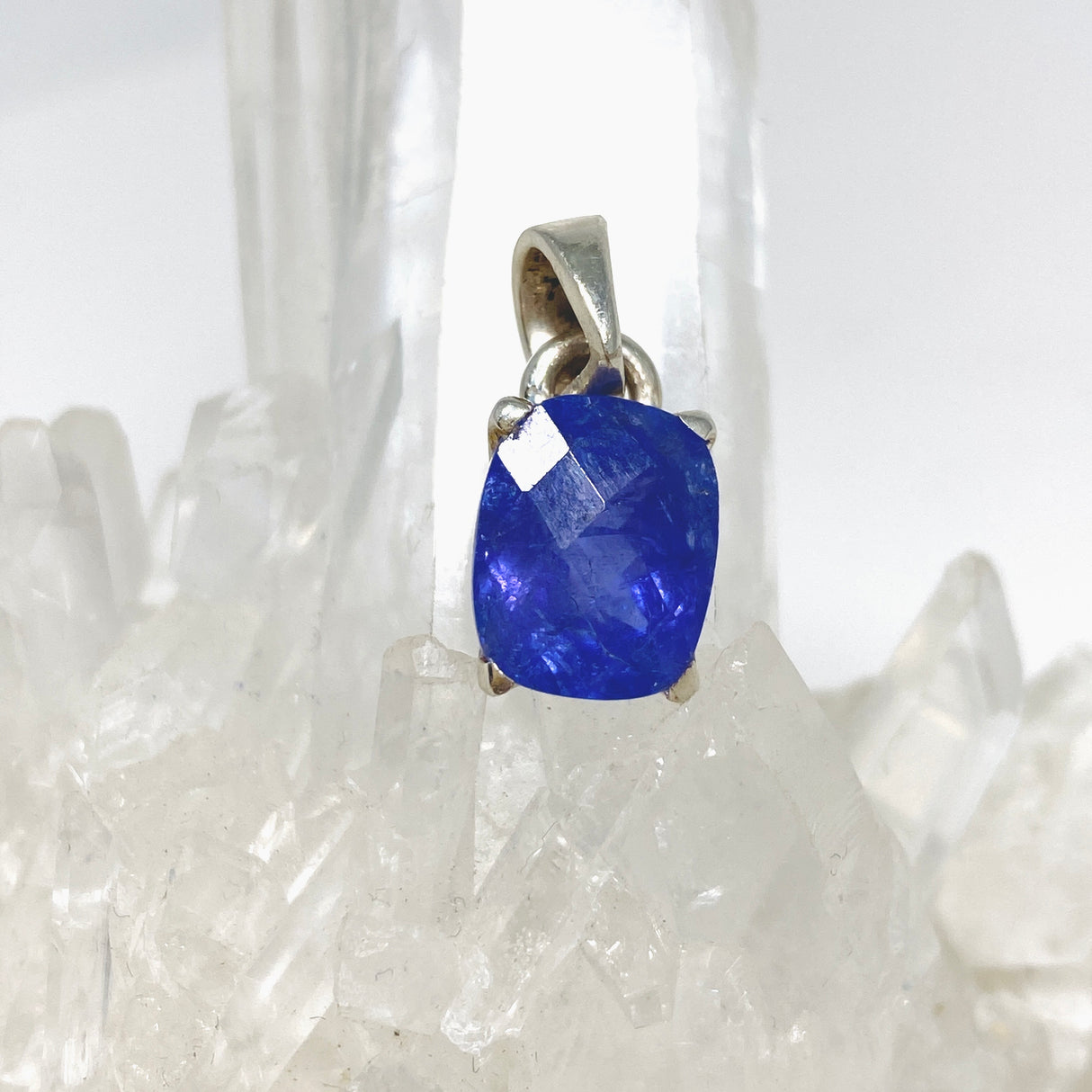 Tanzanite Rectangular Checkerboard Faceted Pendant PPGJ788