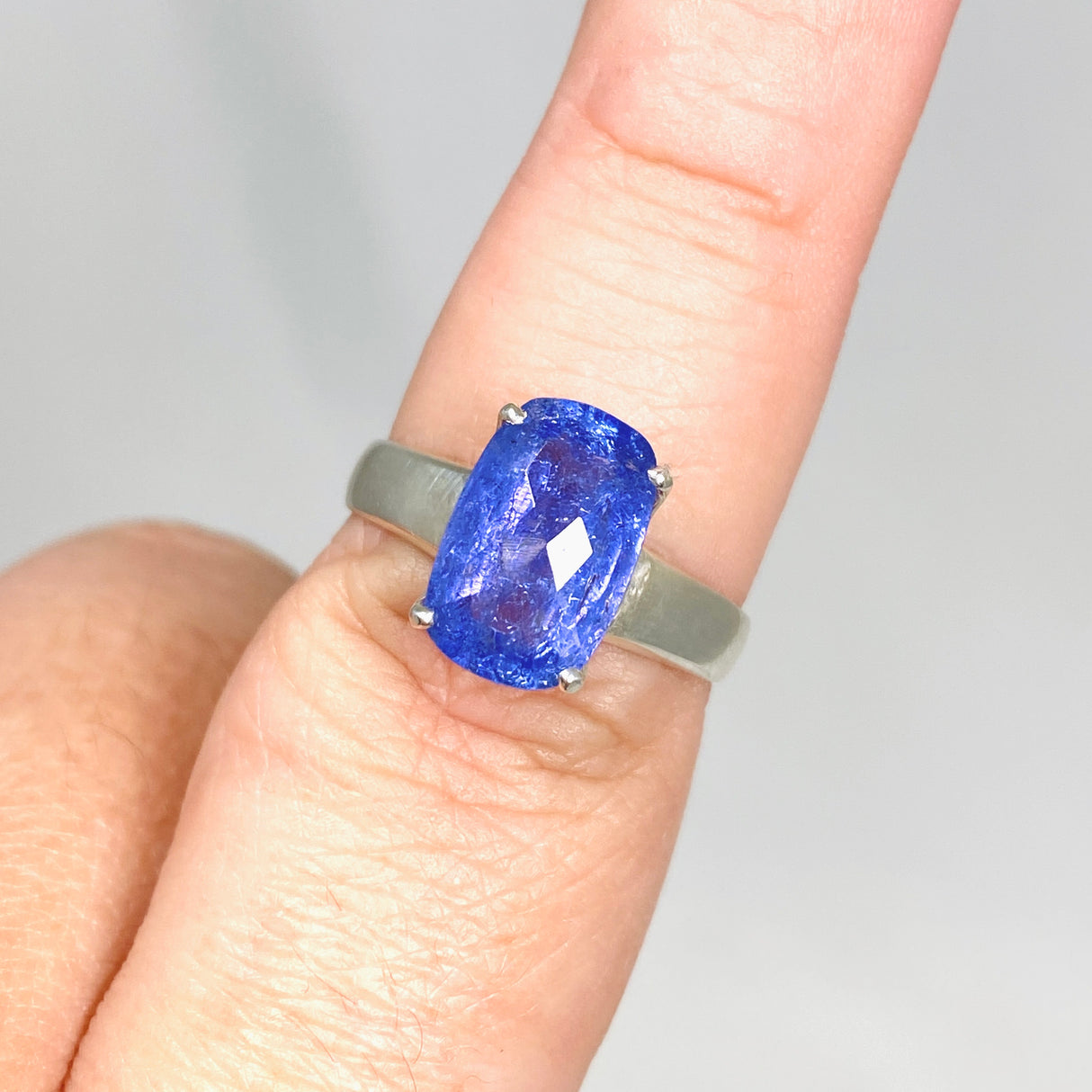 Tanzanite Rectangular Faceted Ring Size 10 PRGJ510