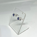 Tanzanite Round Faceted Gemstone 4-claw Set Stud Earring PSE008