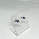 Tanzanite Round Faceted Gemstone 4-claw Set Stud Earring PSE008