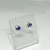 Tanzanite Round Faceted Gemstone 4-claw Set Stud Earring PSE008