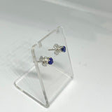 Tanzanite Round Faceted Gemstone 4-claw Set Stud Earring PSE008