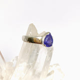 Tanzanite Teardrop Faceted Ring Size 8.5 PRGJ1023
