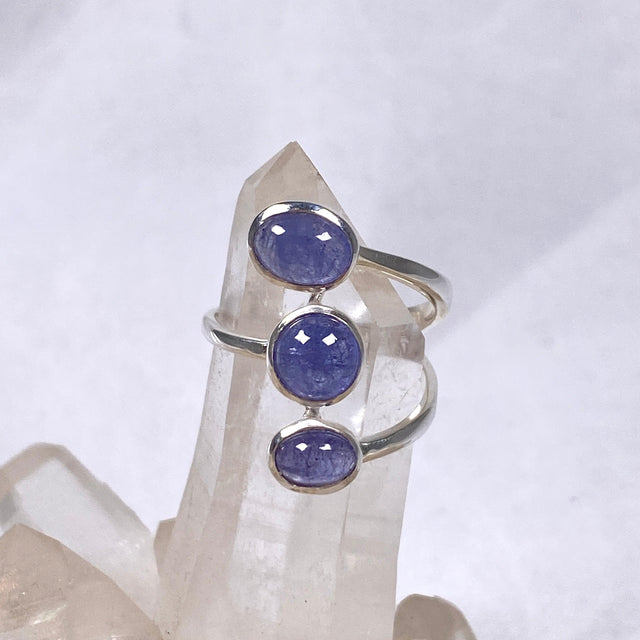 Tanzanite triple stone ring R4201 s.6 KRGJ2794 - Nature's Magick