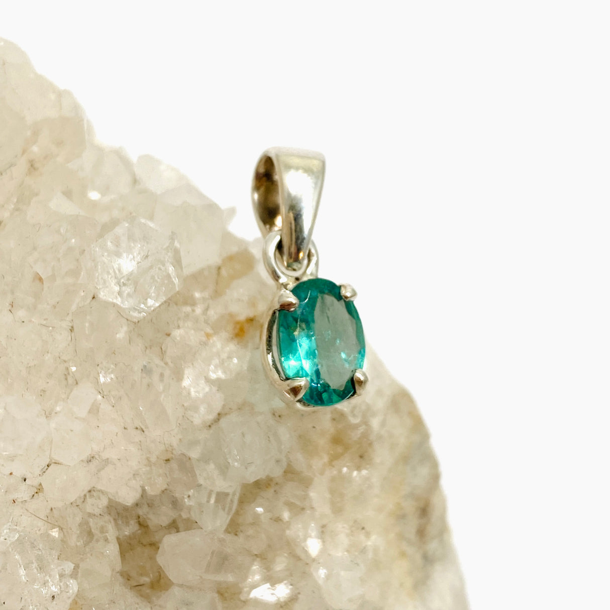 Teal Apatite Oval Faceted Pendant PPGJ991