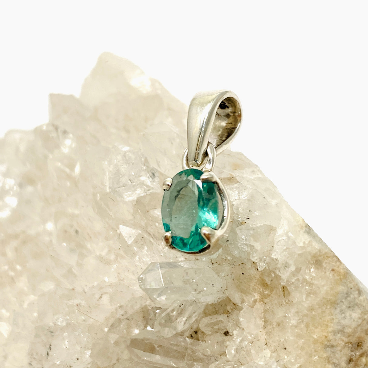 Teal Apatite Oval Faceted Pendant PPGJ991