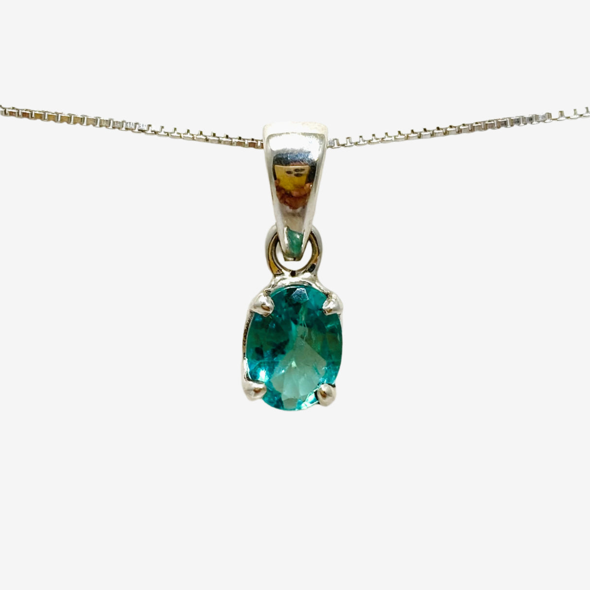 Teal Apatite Oval Faceted Pendant PPGJ991