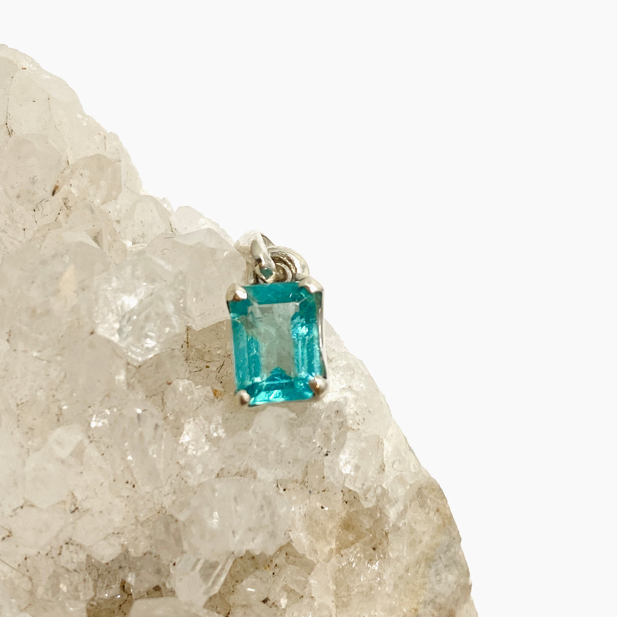 Teal Apatite Rectangular Faceted Pendant PPGJ903