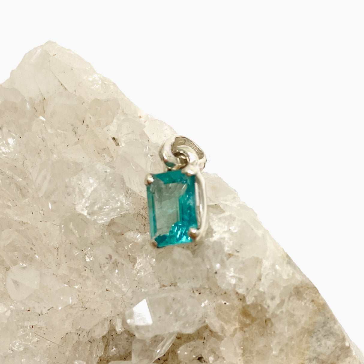 Teal Apatite Rectangular Faceted Pendant PPGJ903