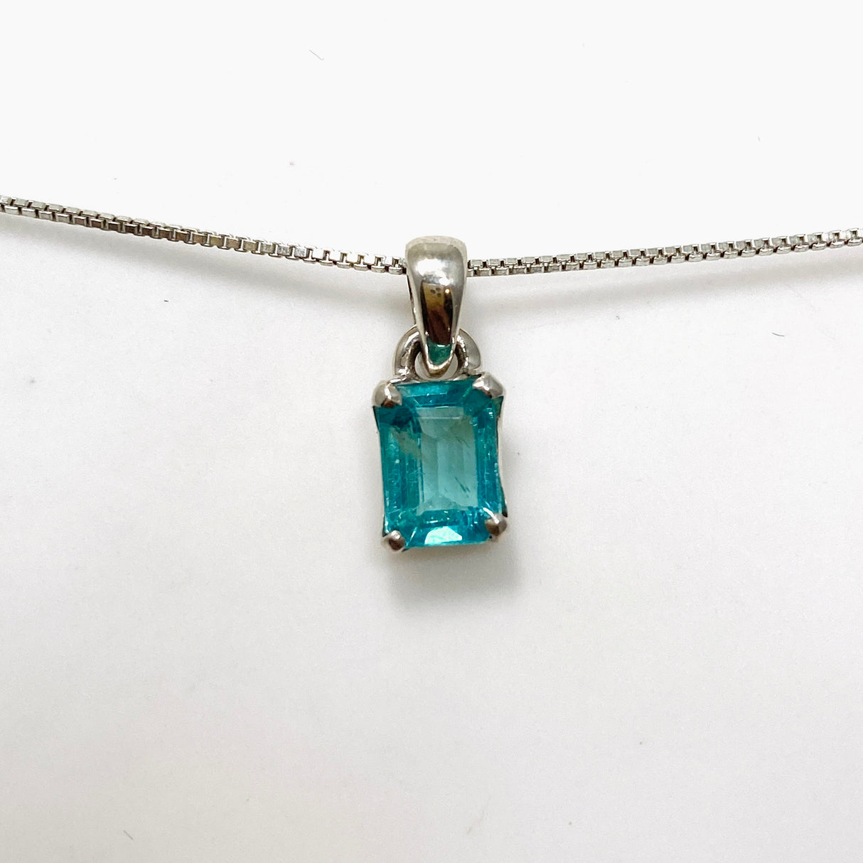 Teal Apatite Rectangular Faceted Pendant PPGJ903