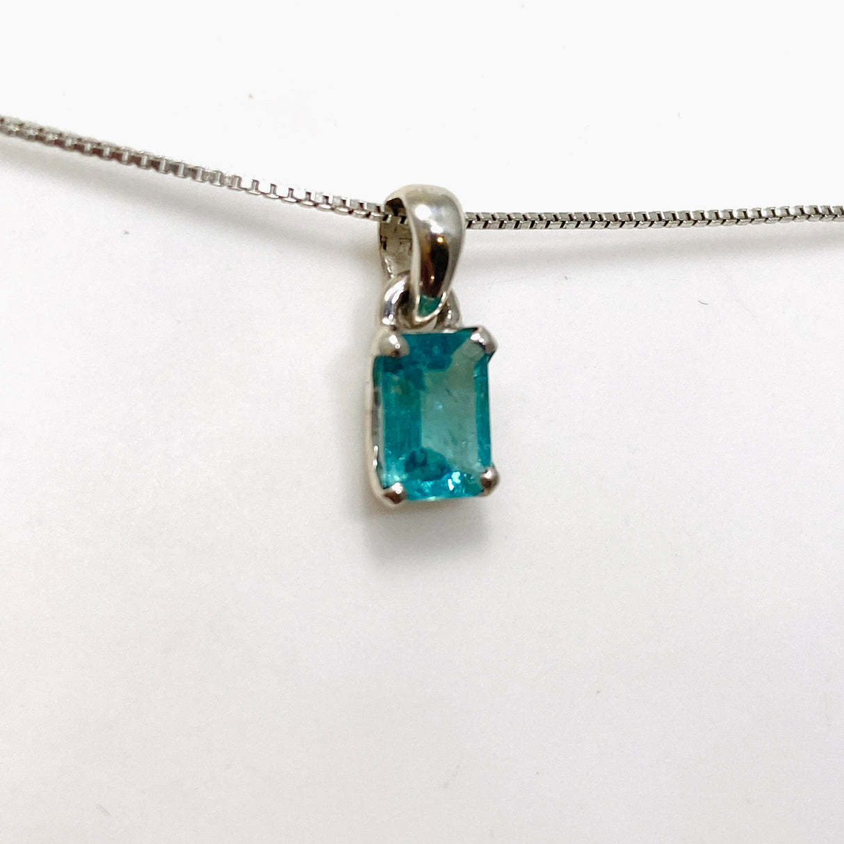 Teal Apatite Rectangular Faceted Pendant PPGJ903