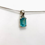 Teal Apatite Rectangular Faceted Pendant PPGJ903