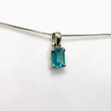 Teal Apatite Rectangular Faceted Pendant PPGJ903