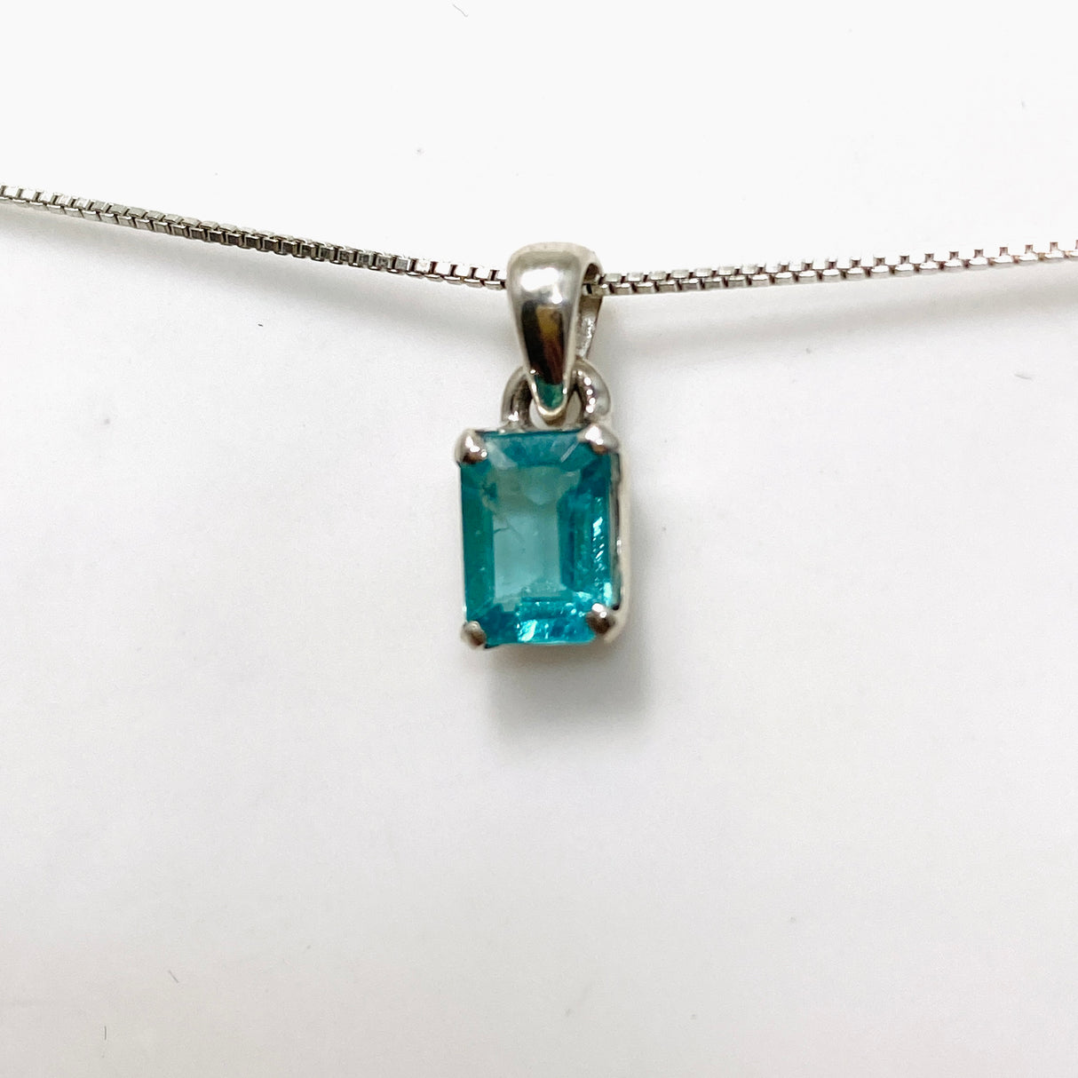 Teal Apatite Rectangular Faceted Pendant PPGJ903